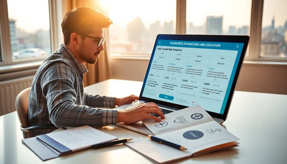 Fully Funded Education Study Courses And Study Abroad Scholarships For International MBA Degree Admissions 2026 ambitious student reviewing guaranteed business school admission letters